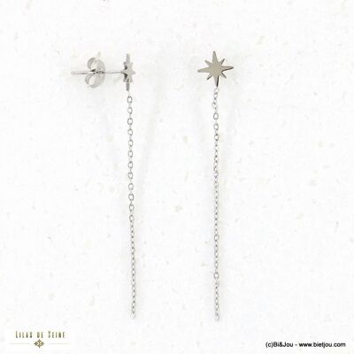 Pendientes minimalistas de estrella de acero 0322555