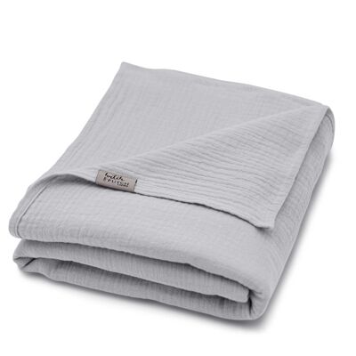Muslin summer blanket “Josephin” • Light Grey