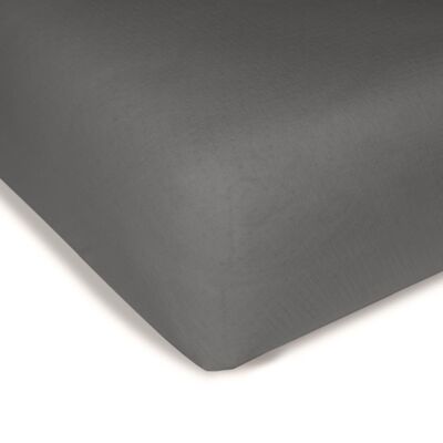 Muslin fitted sheet “Eliane” • Anthracite