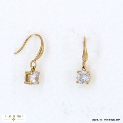 Boucles d'oreilles de soirée acier inox cristal 0322535