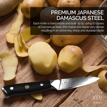 Couteau d'office Damas KOI ARTISAN 3,5 pouces Damas japonais VG10 Super Steel 6