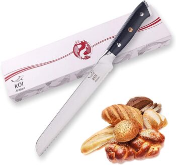 Couteau à pain damas KOI ARTISAN 8 pouces japonais VG10 Super Steel 1