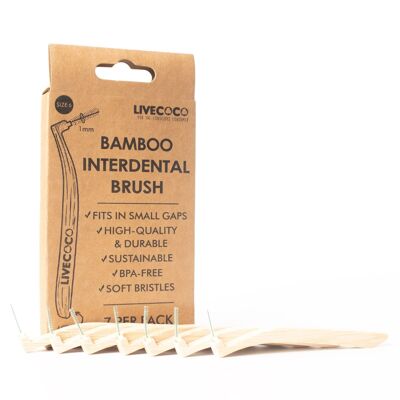 Cepillos interdentales de bambú de 1 mm (paquete de 7 reutilizables)