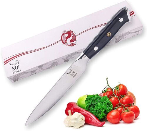 KOI ARTISAN Kitchen Utility Knife 5 Inch 67 Layers of Japanese Knives Damascus VG10 Super Steel