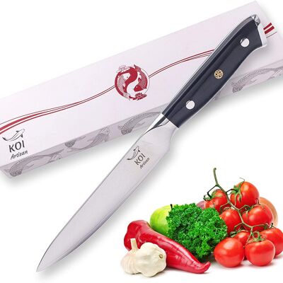 Couteau utilitaire de cuisine KOI ARTISAN 5 pouces 67 couches de couteaux japonais Damas VG10 Super Steel