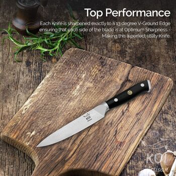 Couteau utilitaire de cuisine KOI ARTISAN 5 pouces 67 couches de couteaux japonais Damas VG10 Super Steel 9