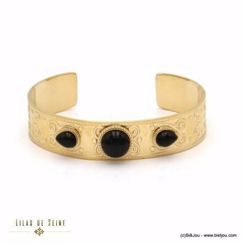 bracelet jonc acier inox arabesque goutte pierre 0222506 3