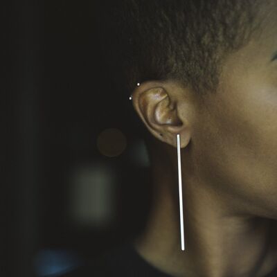 Single long bar earring