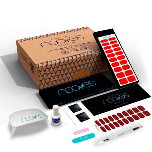 Starter Kit Beauty Red - Pack de Iniciación con Top Coat - Nooves Nails
