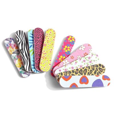 Pack of 5 Decorated Nail Files for Manicure and Pedicure - Double-sided use