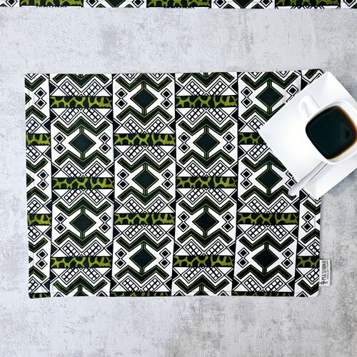 Handmade ''Bogolan'' Inspired Print Placemats | African Print Washable Placemats