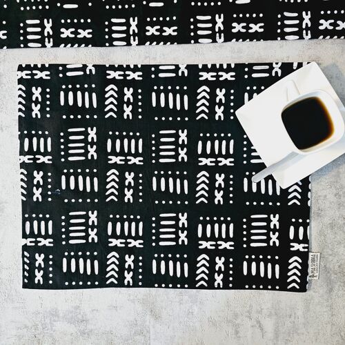 Handmade ''Bogolan'' Inspired Print Placemats | African Print Washable Placemats