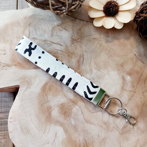 African Print and Leather Key Fob | Wristlet | Key Holder