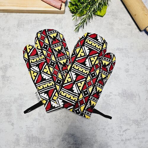 Set of 2 Handmade "Mudcloth" Bogolan Print Inspired African Print Oven Glove