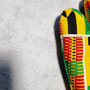 Ensemble de 2 gants de four imprimés africains inspirés de l’impression Bogolan « Mudcloth » faits à la main 3