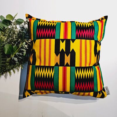 Housse de coussin imprimé africain | 100 % coton | Impression Kente | Housse de coussin Ankara