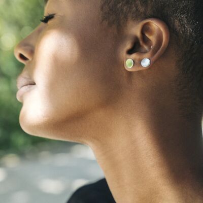 Circle mini symmetrical pair earrings