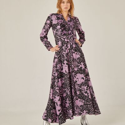 Robe chemise longue à volants