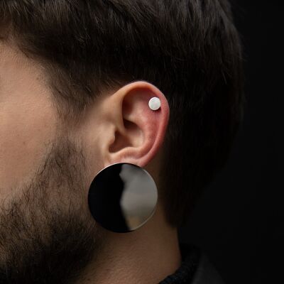 Asymmetric Circle large pair earrings
