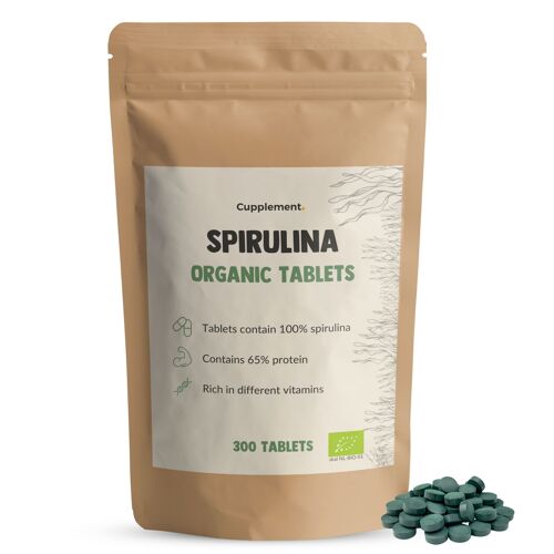 Cupplement | Spirulina 300 Tablets | Organic | Free Shipping | Highest Quality