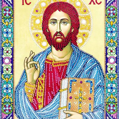 Diamantgemälde „Jesus Christus“, 24x34 cm, Spezialbohrer