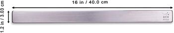 Porte-couteau magnétique Koi Artisan pour mur 40 cm (16") - Support/barre à couteaux horizontal à montage mural 2