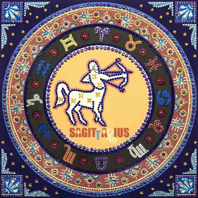 Diamond Painting Zodiac Sagittarius, 35x35 cm, Special Drills