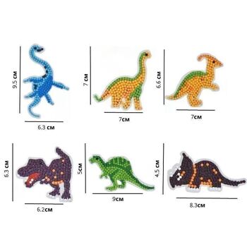 ENSEMBLE D'AUTOCOLLANTS DIAMANT,DiamantArt,Dinosaures 2