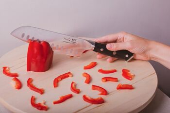 Couteau Santoku KOI ARTISAN Chefs – Couteaux allemands Damas de 7 pouces EN1. 4116 Acier Inoxydable 4