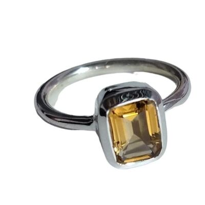 Citrine Natural Gemstone 925 Silver Handmade Men's Ring