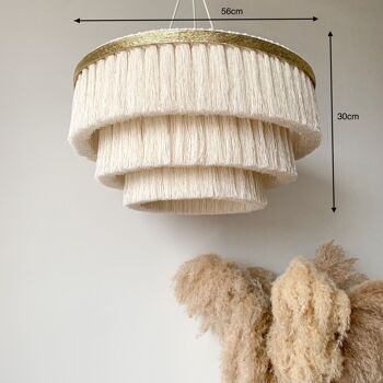 Lustre à franges en coton avec bande de ficelle dorée 2