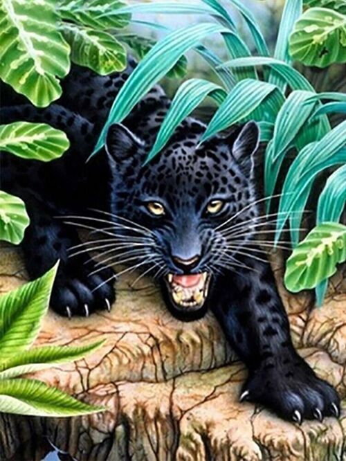 Diamond Painting Black Panther, 30x40 cm, Square Drills