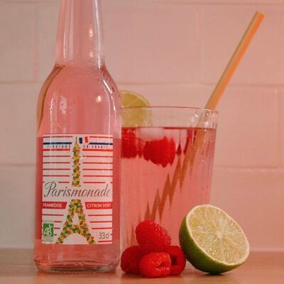 ORGANIC Raspberry-Lime Lemonade - Parismonade 33cl