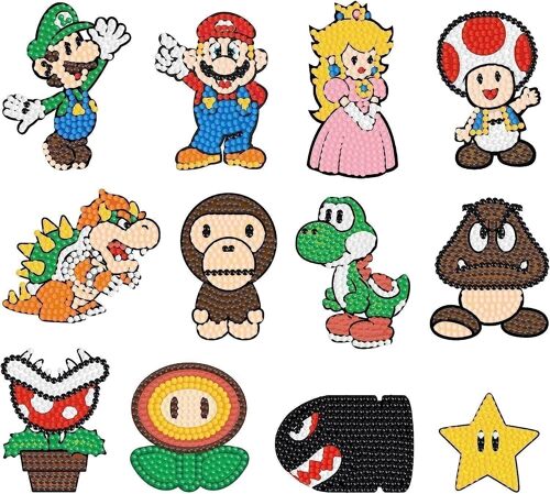 DIAMOND STICKERS SET,DiamantArt,Super Mario