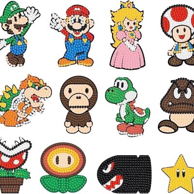 DIAMOND STICKERS SET,DiamantArt,Super Mario