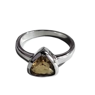 Anello vintage in argento sterling 925 con pietra citrino naturale