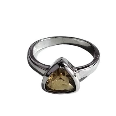 Vintage-Ring aus 925er-Sterlingsilber mit natürlichem Citrinstein