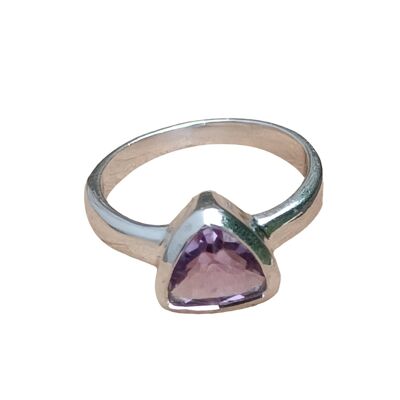Purple Amethyst Natural Gemstone 925 Silver Unisex Ring