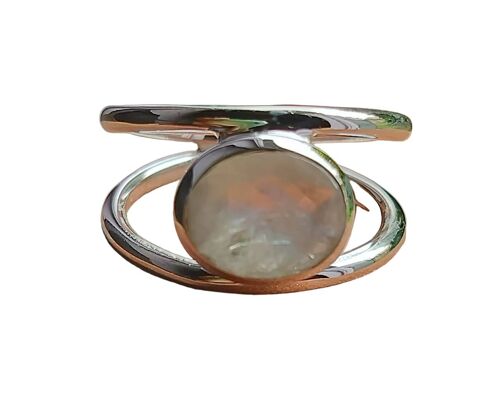 Natural Rainbow Moonstone 925 Silver Handmade Dainty Ring.