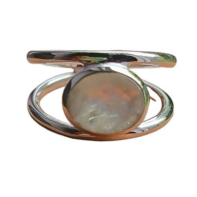 Natural Rainbow Moonstone 925 Silver Handmade Dainty Ring.