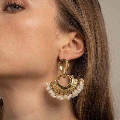 Yasmine chip earrings - natural stones