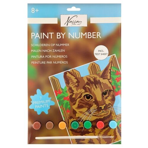 Paint by numbers “Kitten on a fence" - A4 size