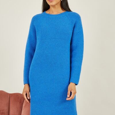 Yumi Blue Knitted Midi Dress