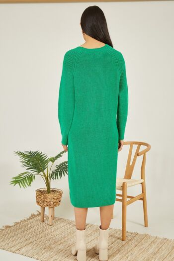 Robe midi en maille verte Yumi 8