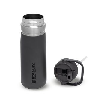 Bouteille d'eau avec paille rabattable Stanley | 0.65L - Bouteille d'eau Isotherme en Inox avec Paille Fitness - Gourde Inox avec Poignée - Thermos 5