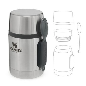 Pot alimentaire tout-en-un Stanley | Boîte Alimentaire Isotherme + Cuillère-Fourchette Marche/Vélo et Acier Inoxydable - 0,53L 5