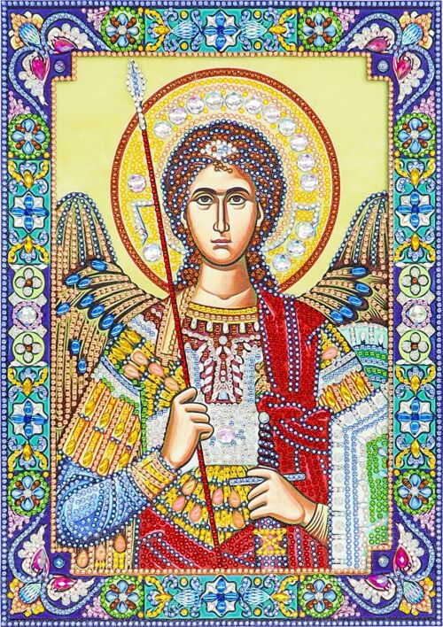 Diamond Painting "Saint Michael the Archangel", 24x34 cm, Special Drills