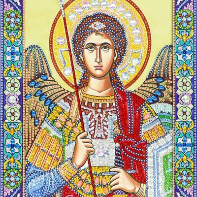 Diamond Painting "Saint Michael the Archangel", 24x34 cm, Special Drills