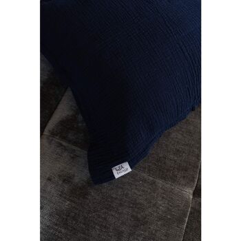Housse de coussin de canapé en mousseline « Adela » • Bleu nuit 4