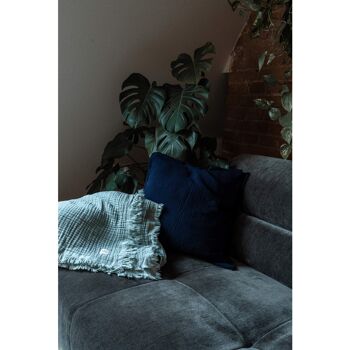 Housse de coussin de canapé en mousseline « Adela » • Bleu nuit 5